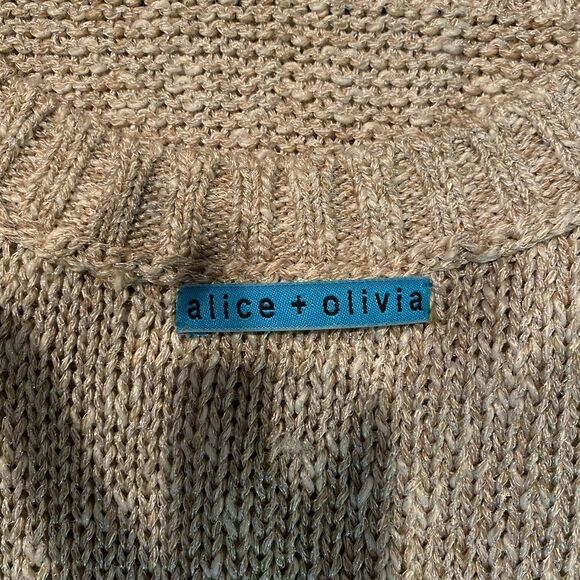 #510 ALICE + OLIVIA Linen Metallic Blend Loose Fit Sweater - Picture 7 of 12